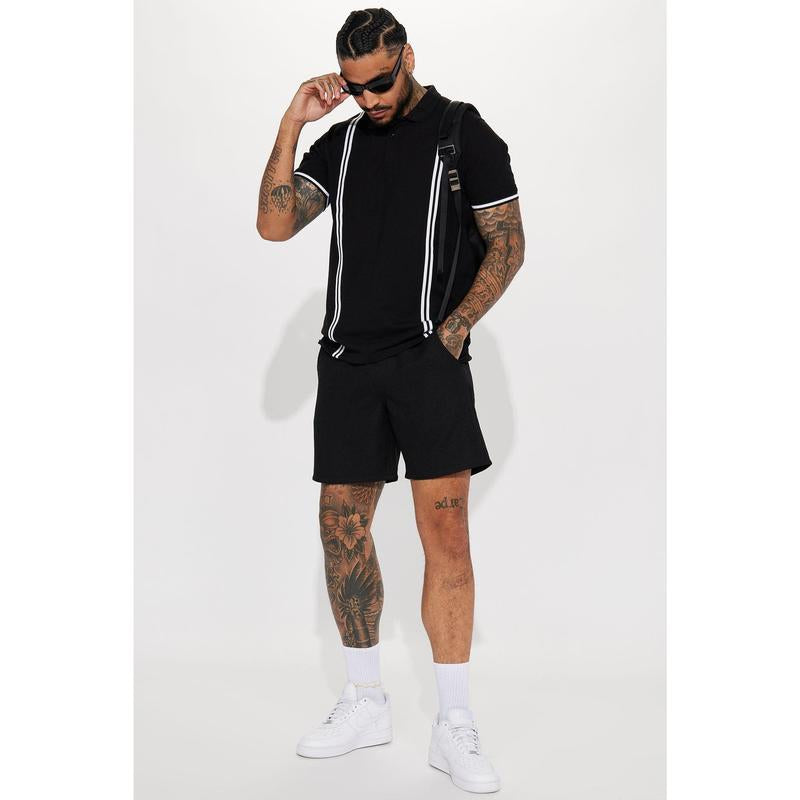 Strikeout Short Sleeve Polo - Black