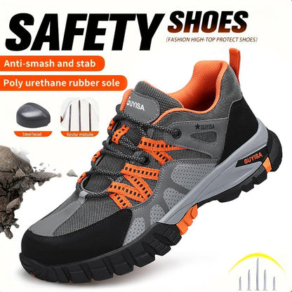 Insulation Lightweight Breathable Anti-Smash, Anti-Slip and Anti-Puncture Safety Shoes Non-Slip Safety Non-Slip Lace-Up Labor Protection Footwear Durable Steel Toe Shoes Non Slip Work Shoes Shoes Healthcare Workers,Fathersdaygift