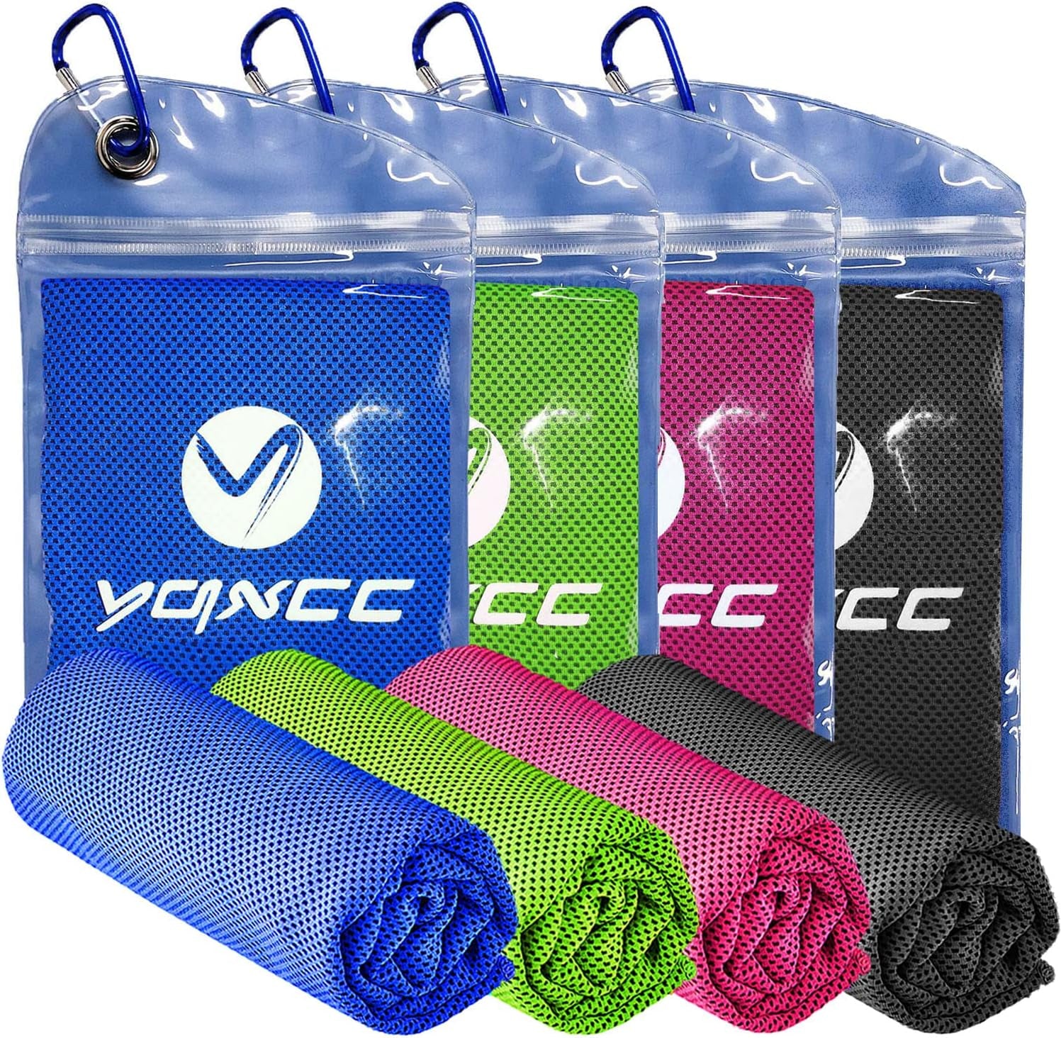 4 Pack Cooling Towel (47"X12") Ice Cool for Neck, Microfiber Soft Breathable Chilly Towels for Yoga, Sports, Golf, Gym, Camping, Running, Fitness, Workout & More Activities