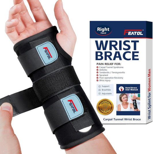 Wrist Brace, FSA HSA Eligible Hand Brace, Carpal Tunnel Wrist Splint Night Support for Women Men, Pain Relief Support -Tendonitis, Arthritis, Sprain, Right Hand, Small/Medium