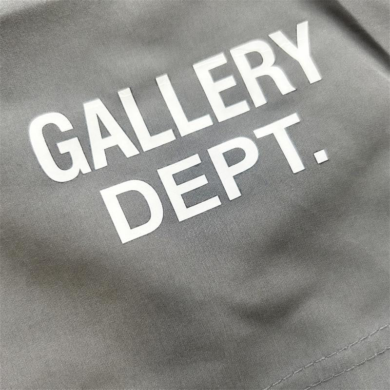 GALLERY DEPT Letter Logo Printed Shorts - Elastic Drawstring Casual Black Shorts for Men and Women, Quick-Drying Polyester Nightwear