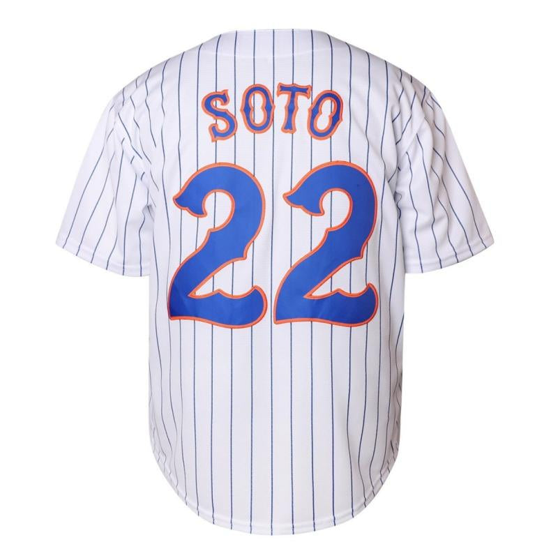 【Fathersdaygift】Men'S Baseball Jersey, # 12, #22, Mets Jersey, V-Neck Design, with Black Stripes, Suitable for Baseball